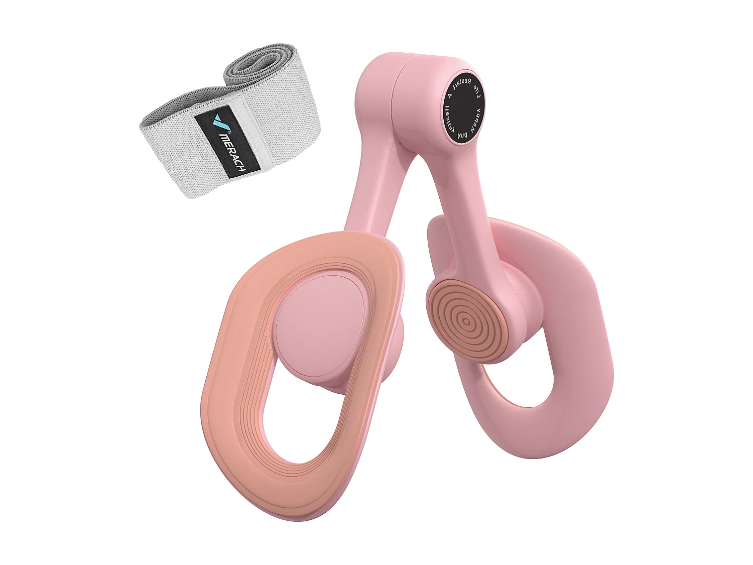 Leg Trainer MERACH, Rotazione di 360°, Design Ergonomico, Silenzioso, Molla ad Alta Resistenza, con Bande di Resistenza, Portatile, Rosa