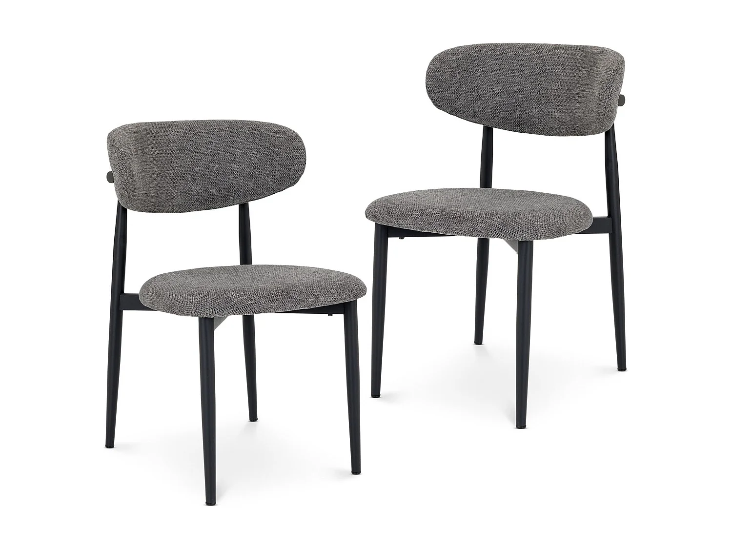 Lot de 2 Chaises AZUL en Tissu Gris, Chaise de Salle à Manger et Cuisine au Look Moderne, Assise Rembourrée, Dossier Enveloppant