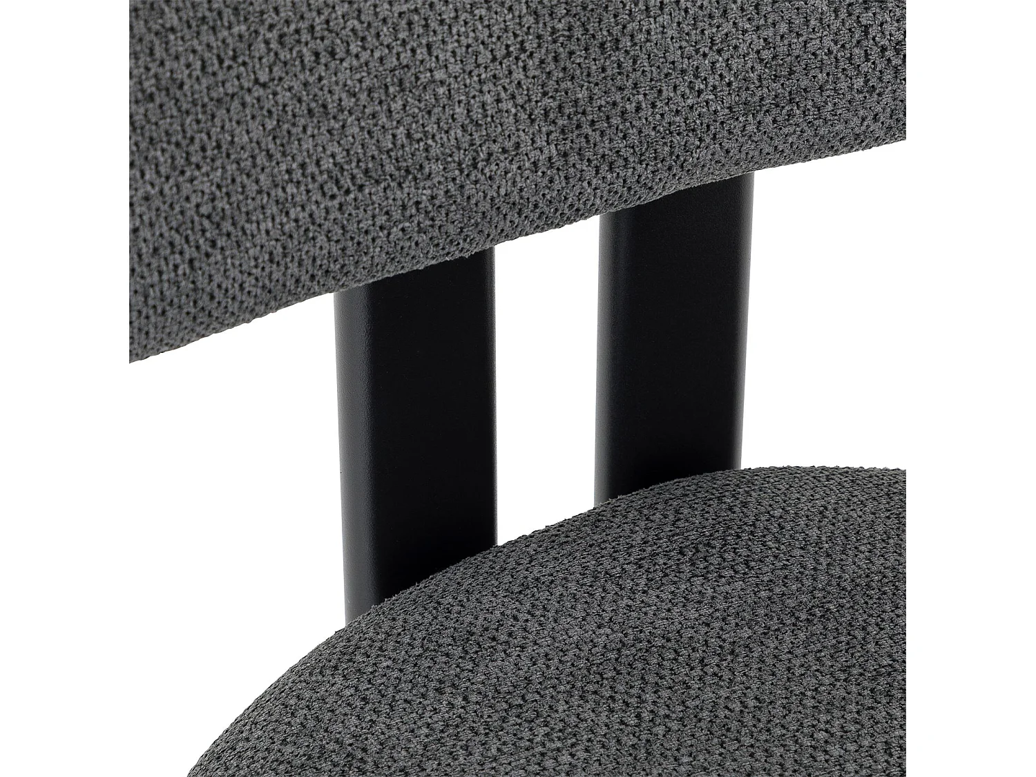 Lot de 2 Chaises FRANCA en Tissu Gris Foncé, Chaise de Salle à Manger et Cuisine au Look Moderne, Pieds en métal