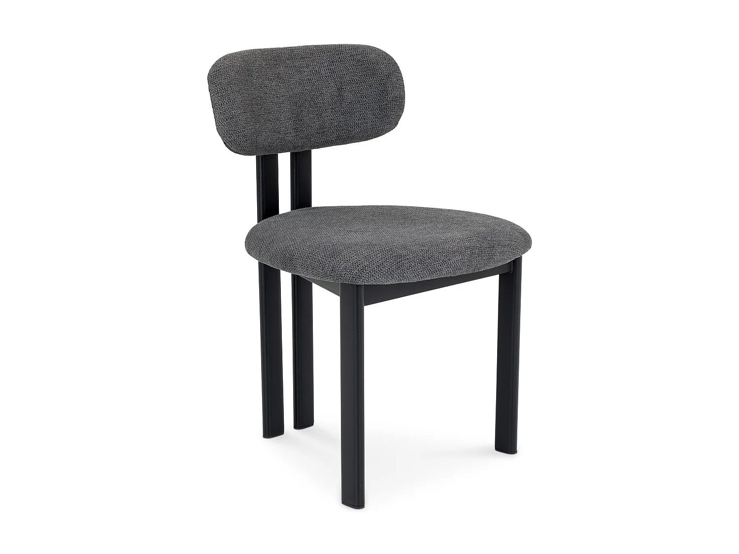 Lot de 2 Chaises FRANCA en Tissu Gris Foncé, Chaise de Salle à Manger et Cuisine au Look Moderne, Pieds en métal