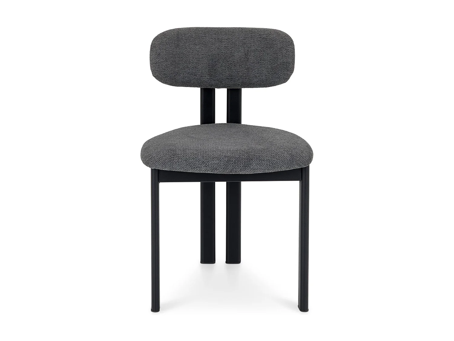 Lot de 2 Chaises FRANCA en Tissu Gris Foncé, Chaise de Salle à Manger et Cuisine au Look Moderne, Pieds en métal