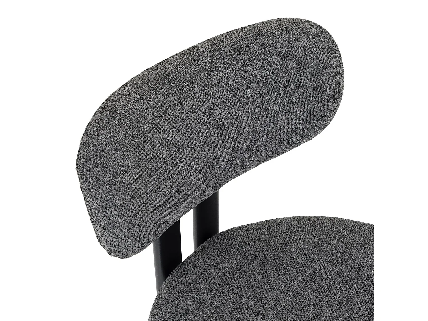 Lot de 2 Chaises FRANCA en Tissu Gris Foncé, Chaise de Salle à Manger et Cuisine au Look Moderne, Pieds en métal