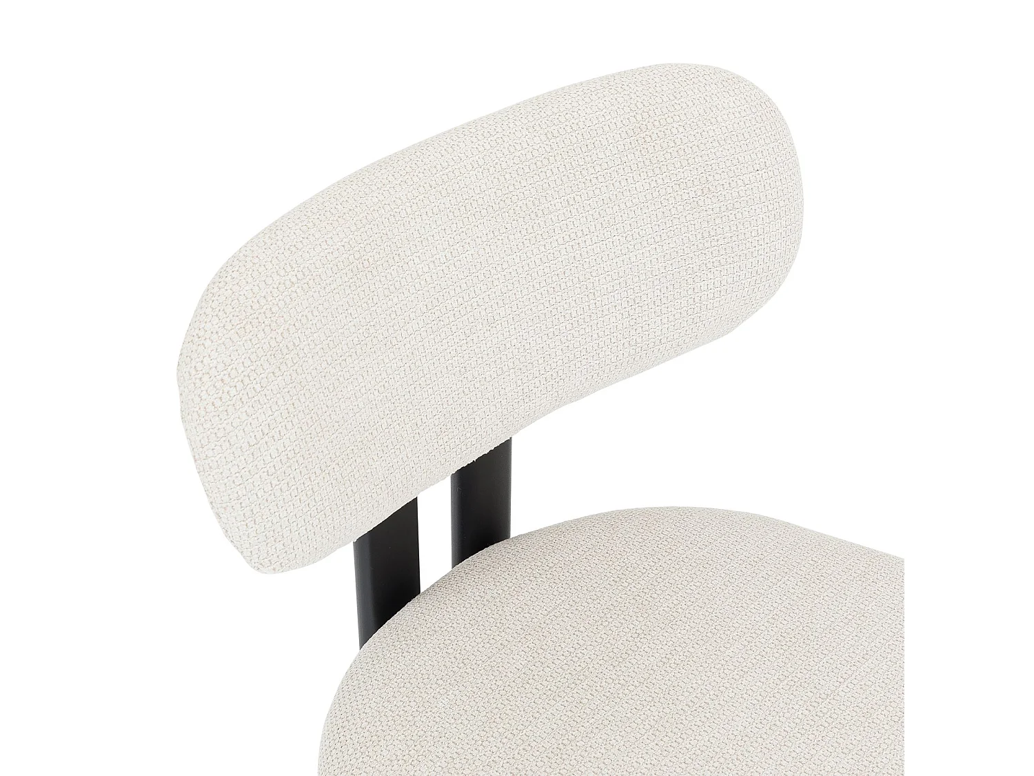 Lot de 2 Chaises FRANCA en Tissu Blanc, Chaise de Salle à Manger et Cuisine au Look Moderne, Pieds en métal