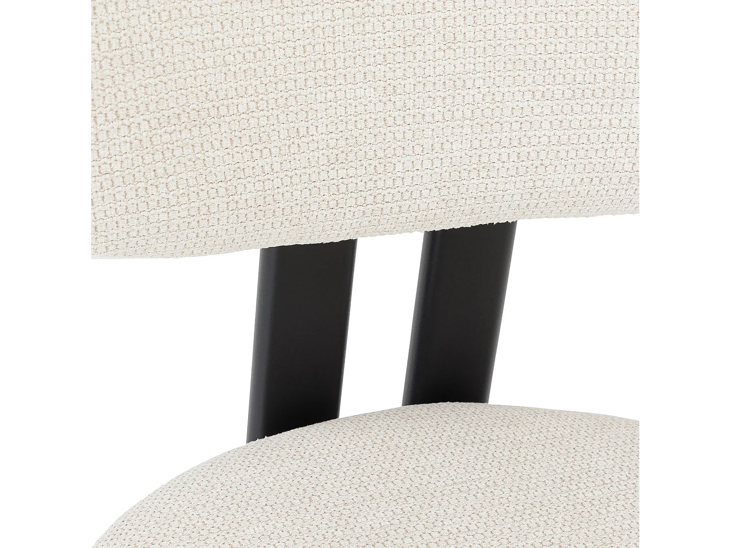 Lot de 2 Chaises FRANCA en Tissu Blanc, Chaise de Salle à Manger et Cuisine au Look Moderne, Pieds en métal