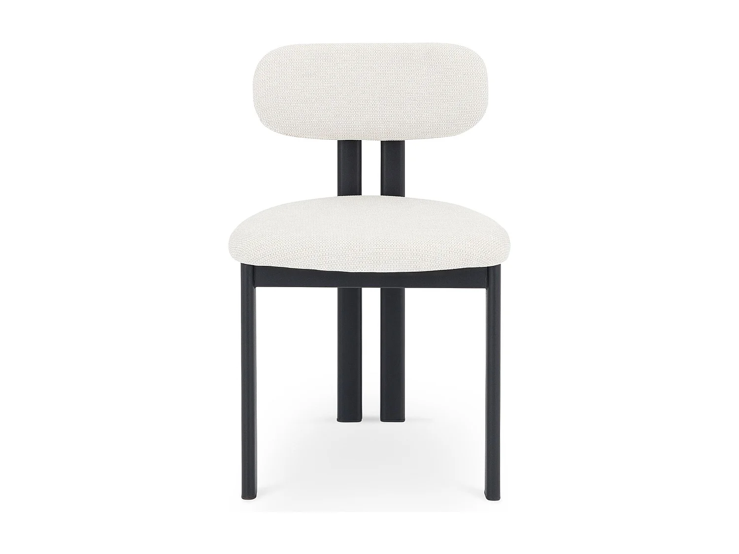 Lot de 2 Chaises FRANCA en Tissu Blanc, Chaise de Salle à Manger et Cuisine au Look Moderne, Pieds en métal