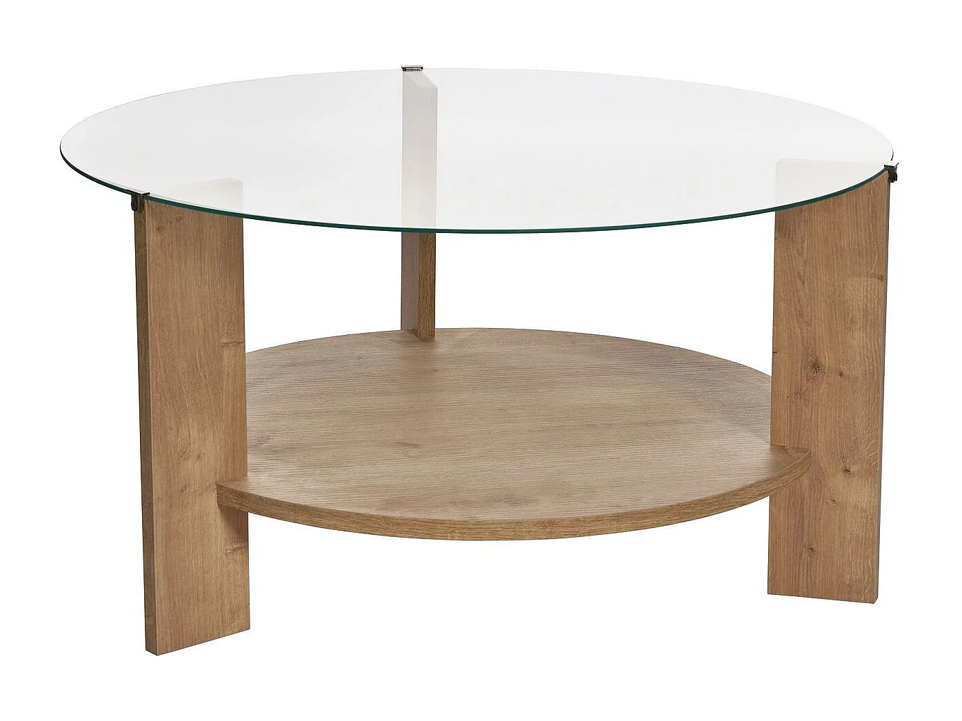 Table basse en bois "Clara" - 75 x 75 x 40 cm - Chêne SaphirTransparent