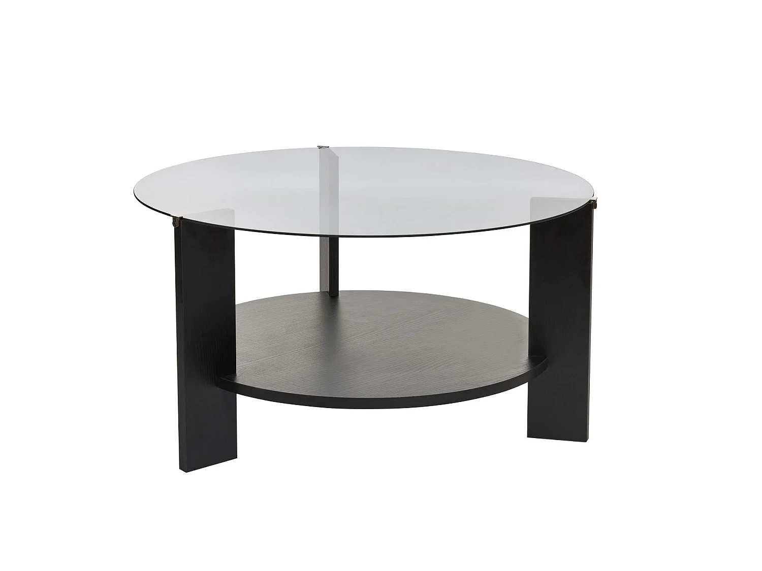 Table basse en bois "Clara" - 75 x 75 x 40 cm - Bois NoirFumée