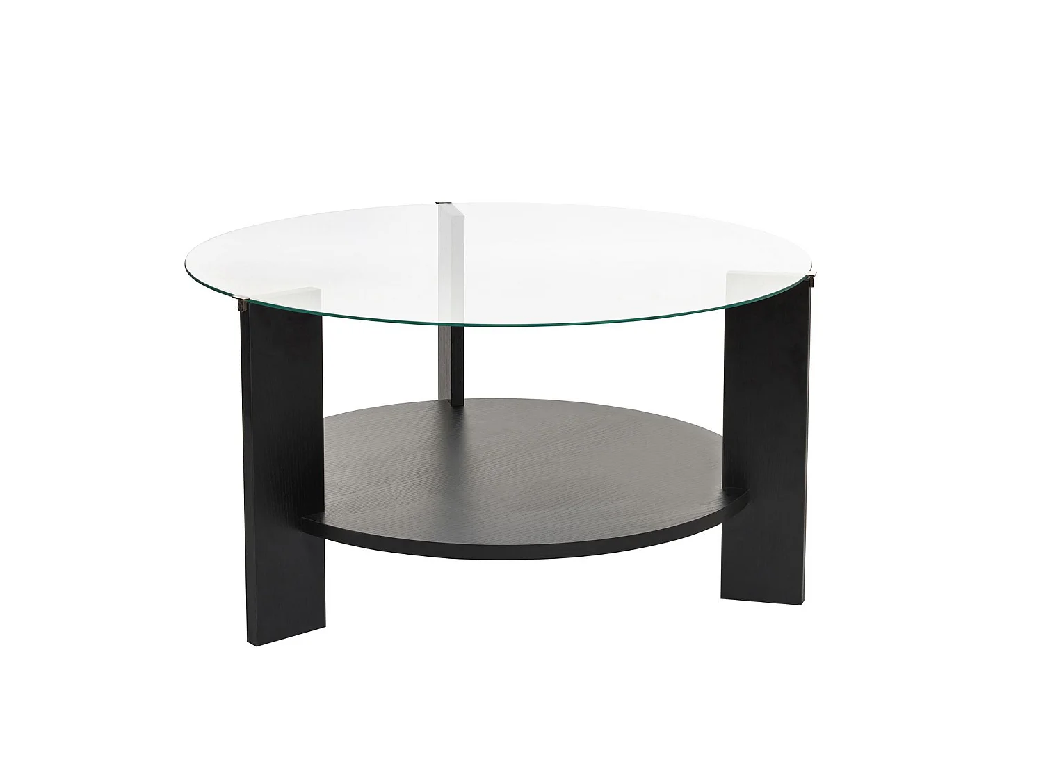 "Clara" Träkaffebord - Svart Transparent - 75 x 75 x 40 cm - Rund Form