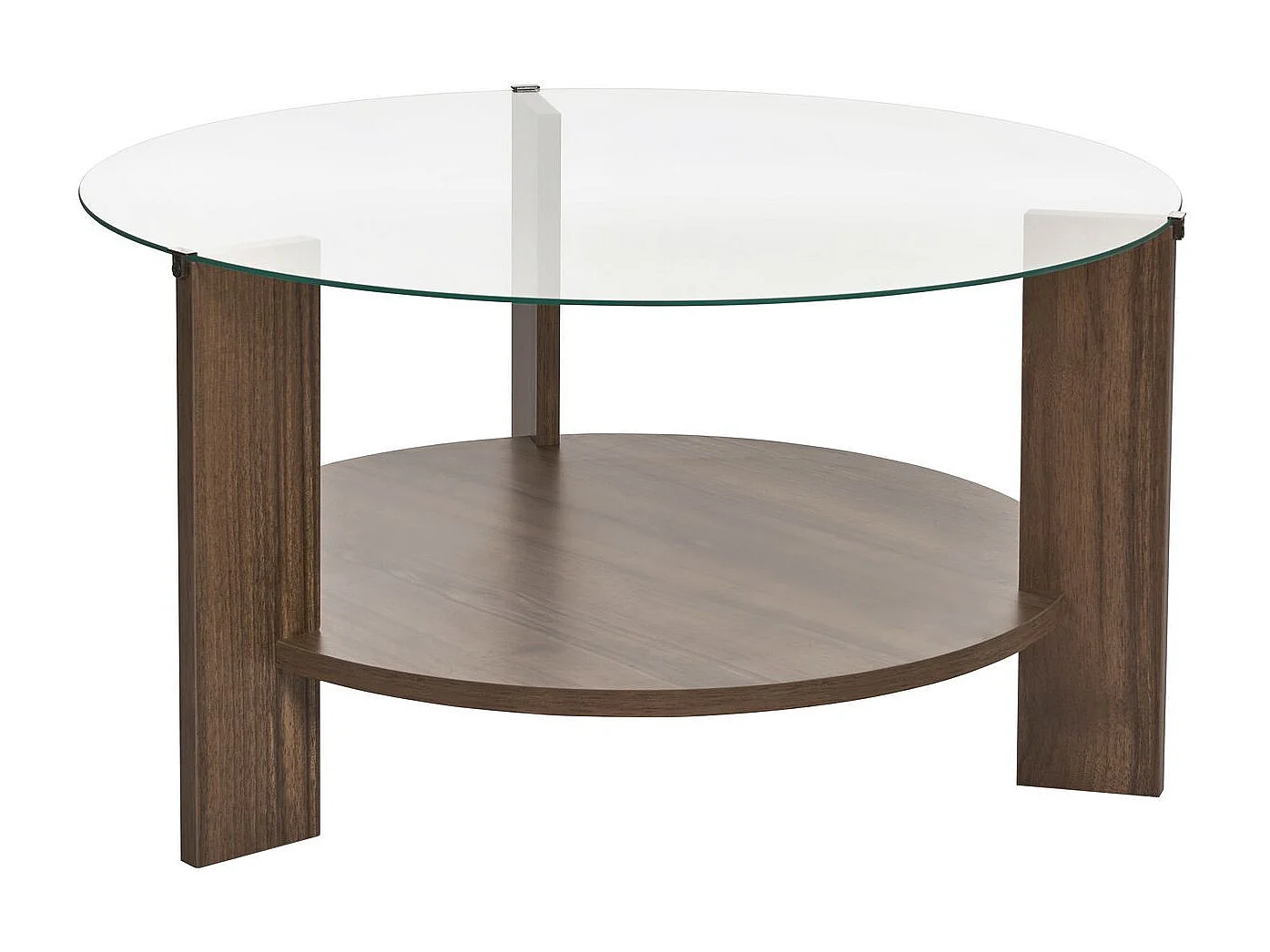 Table basse en bois "Clara" - 75 x 75 x 40 cm - NoyerTransparent