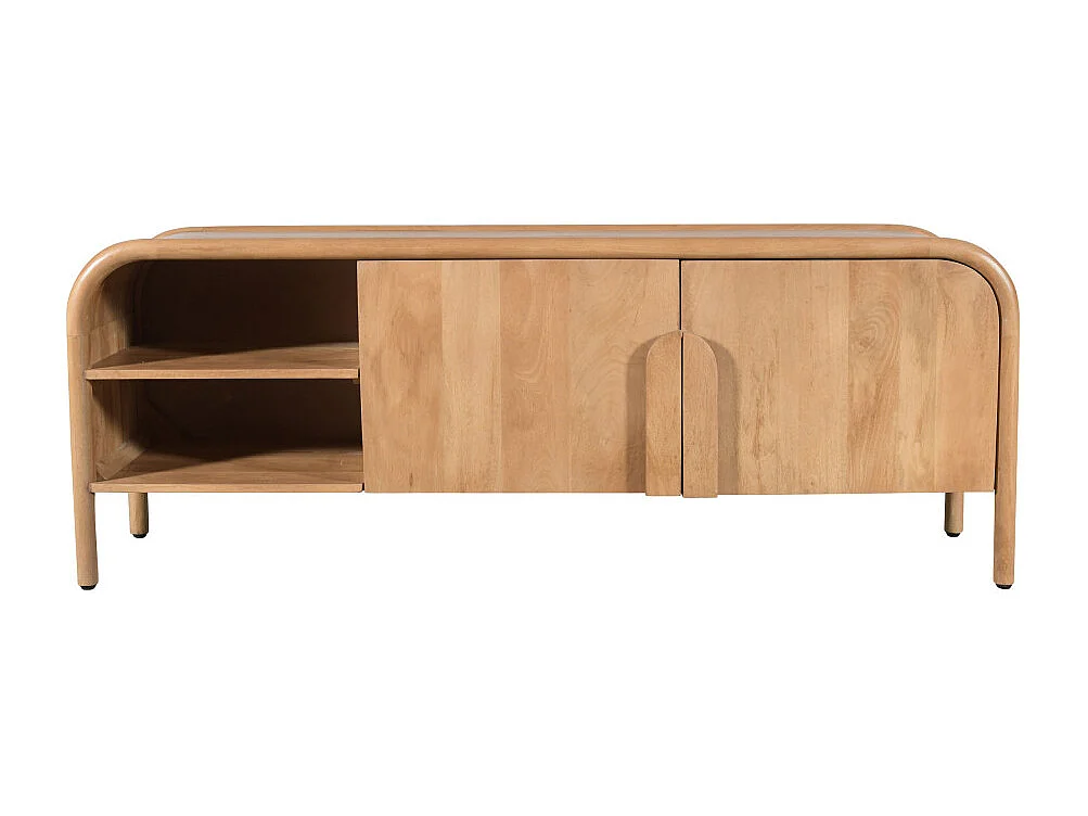 Bali - Meuble TV 2 portes en bois massif L150cm - Bois clair