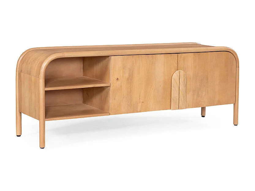 Bali - Meuble TV 2 portes en bois massif L150cm - Bois clair