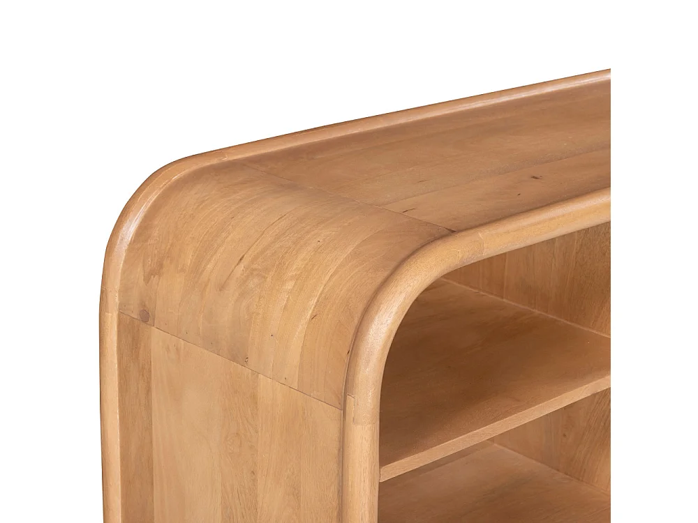 Bali - Meuble TV 2 portes en bois massif L150cm - Bois clair