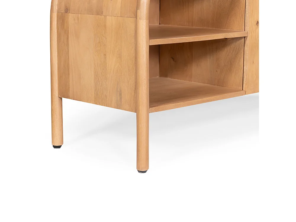 Bali - Meuble TV 2 portes en bois massif L150cm - Bois clair