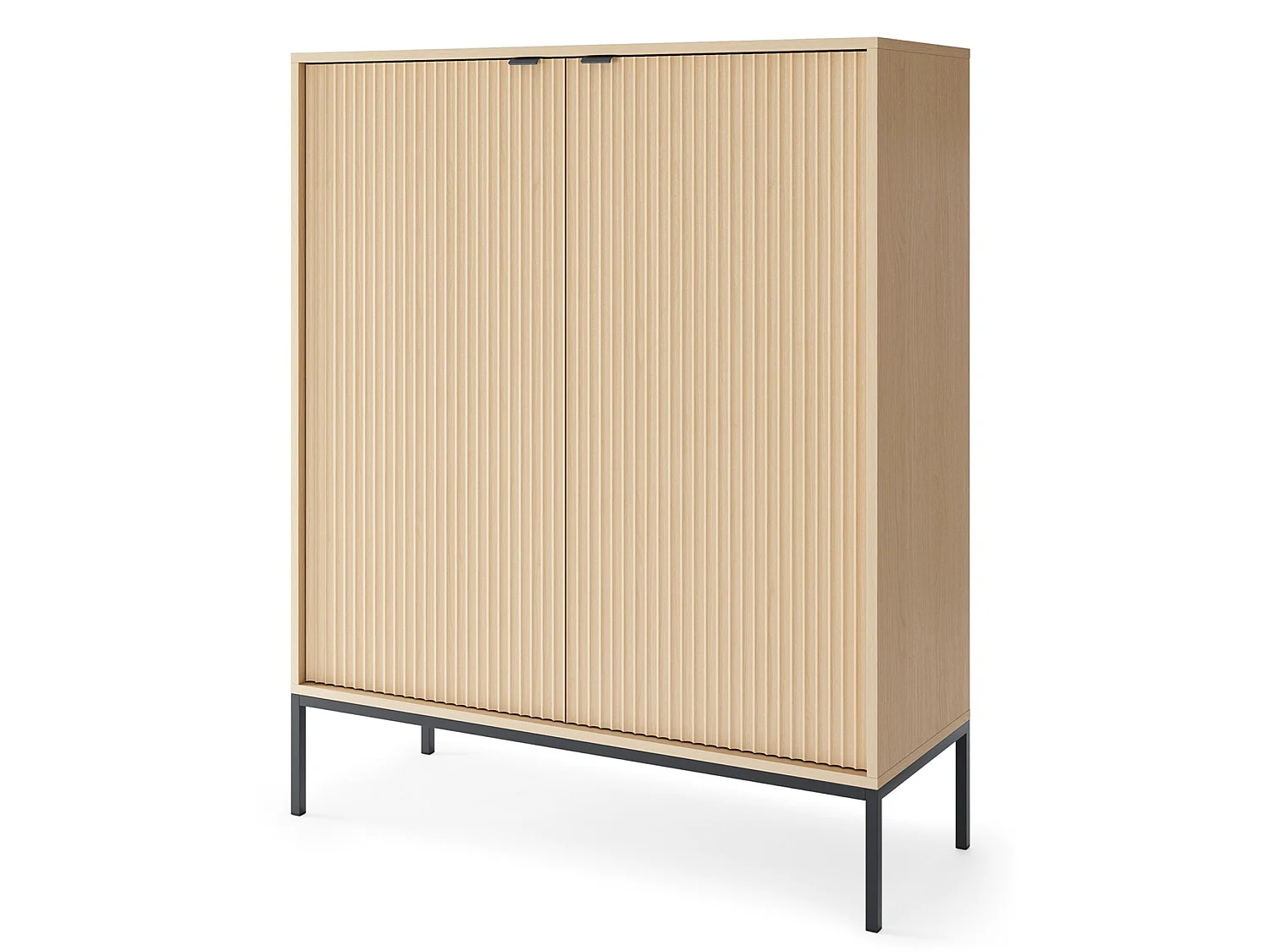 Highkast met 2 deuren – Eiken Vicenza-look met zwart frame – 104 cm – VELLORE