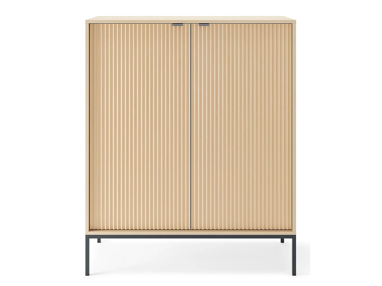Highkast met 2 deuren – Eiken Vicenza-look met zwart frame – 104 cm – VELLORE