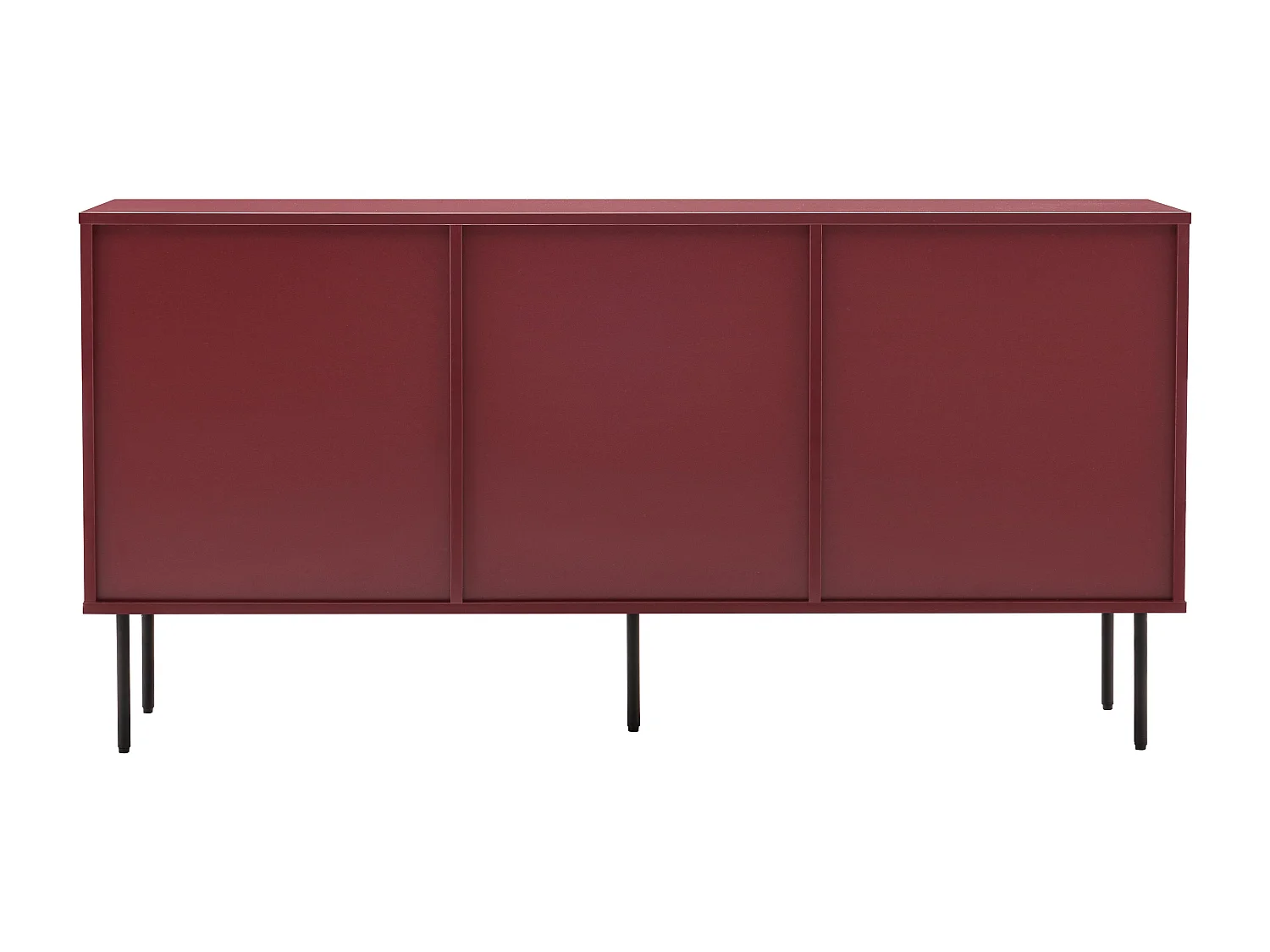 Buffet 2 portes et 3 tiroirs décor mélaminé 150 cm bordeaux