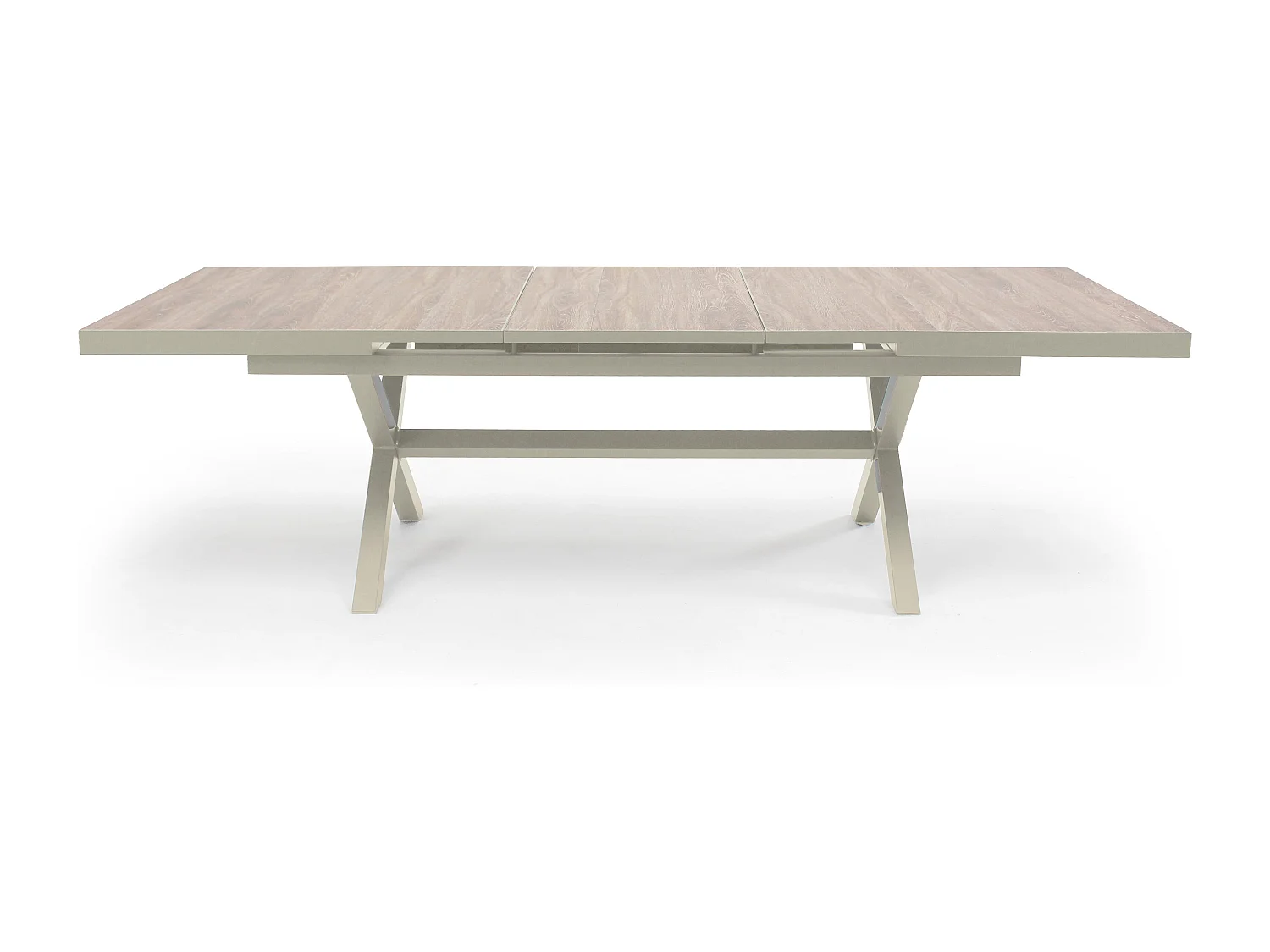 Table extensible 10 places en aluminium et céramique crème - Tivoli