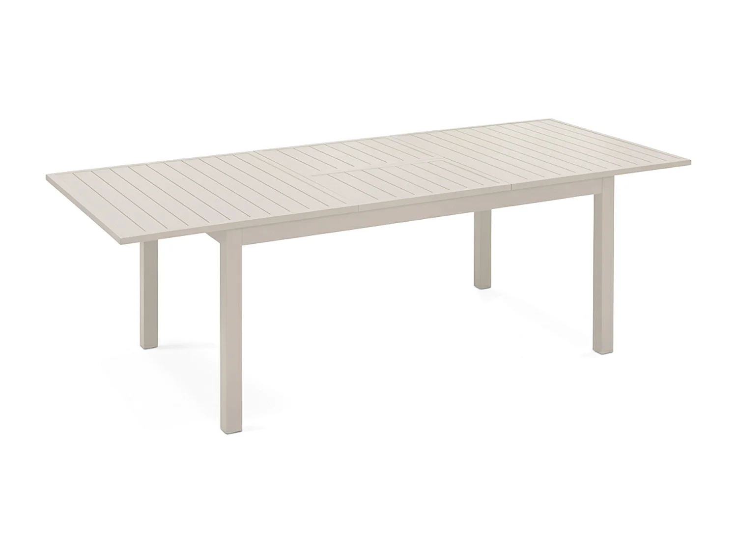 Table de jardin extensible en aluminium crème 8 places