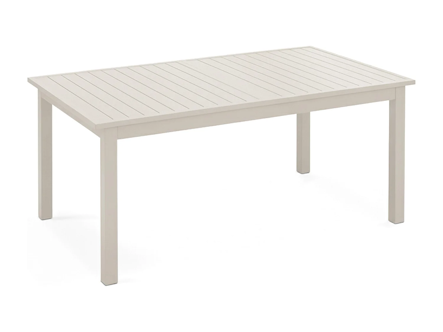 Table de jardin extensible en aluminium crème 8 places
