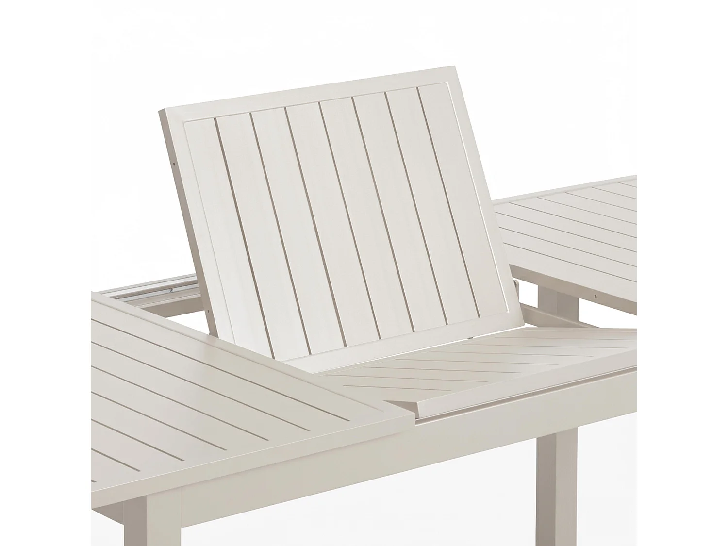 Table de jardin extensible en aluminium crème 8 places