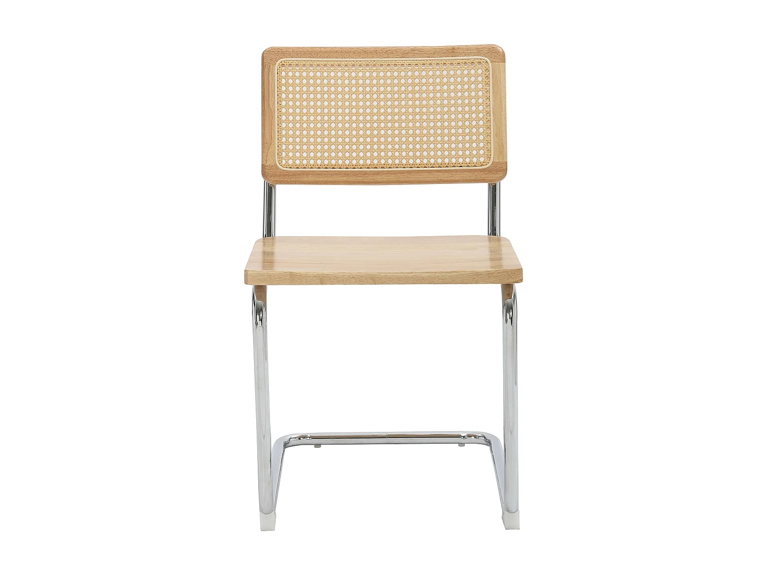 Lot de 2 chaises en métal et bois beige