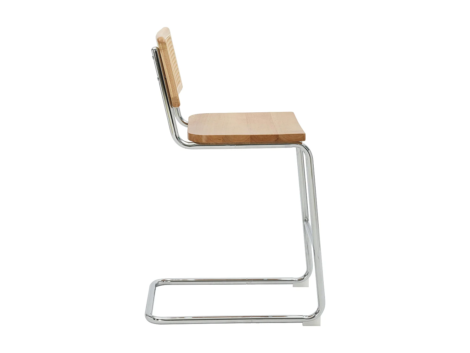 Lot de 2 chaises hautes en métal et bois beige