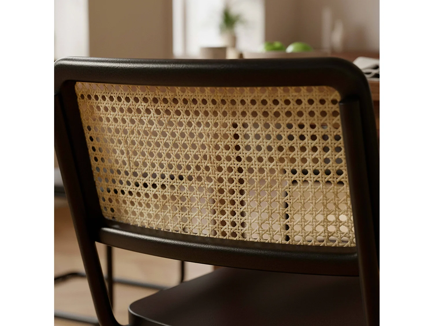 Lot de 2 chaises en métal et bois noir