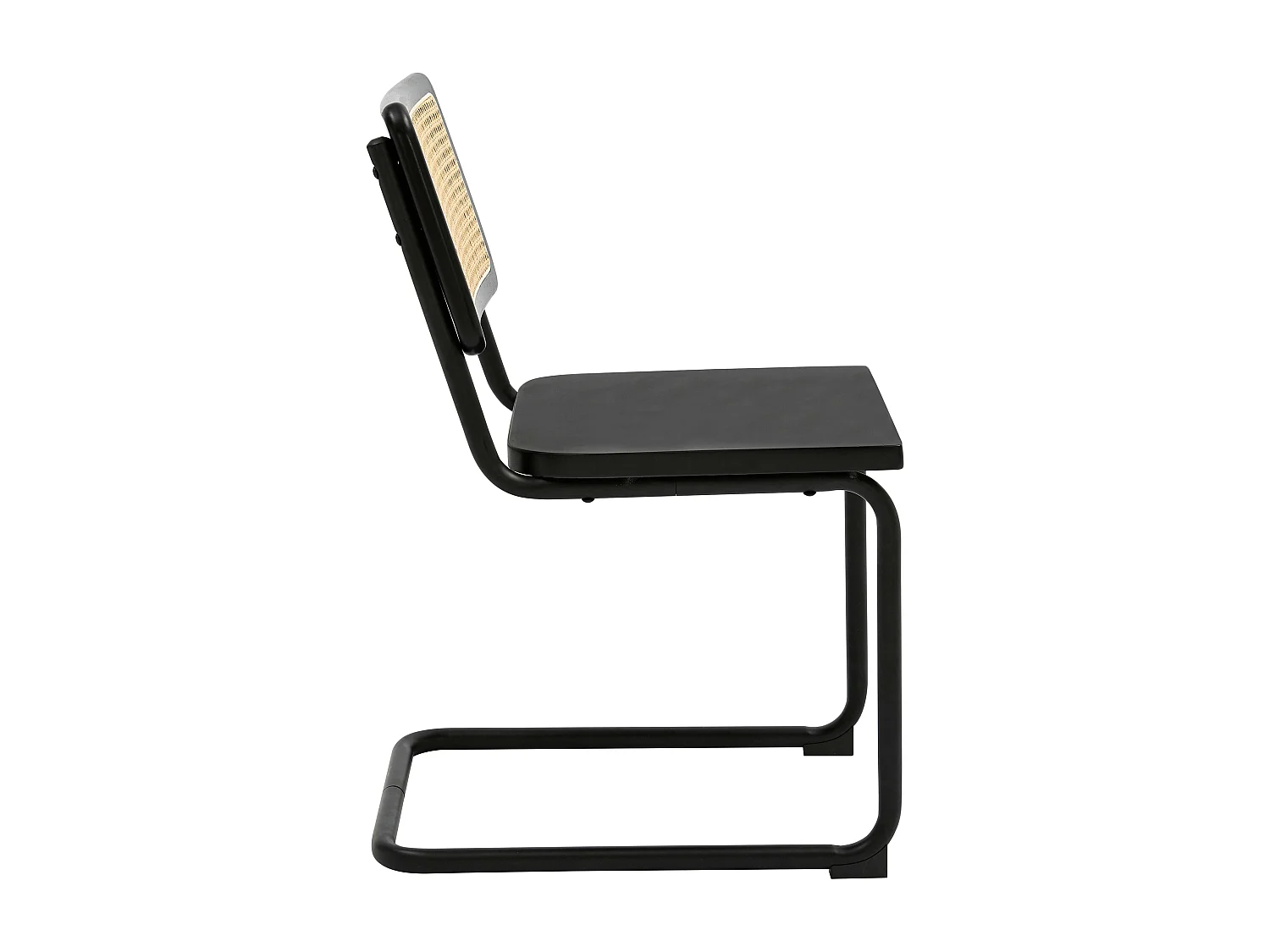 Lot de 2 chaises en métal et bois noir