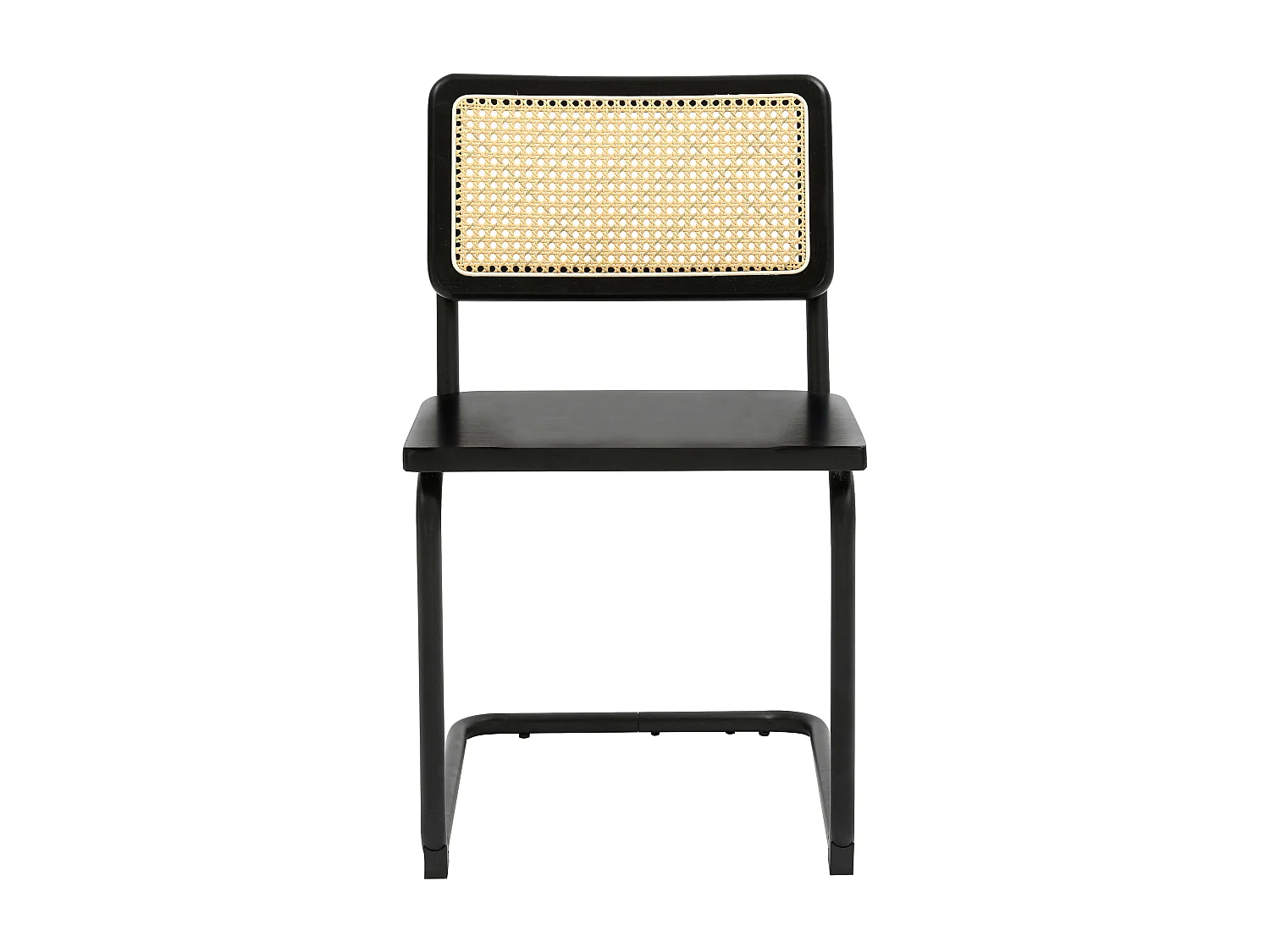 Lot de 2 chaises en métal et bois noir