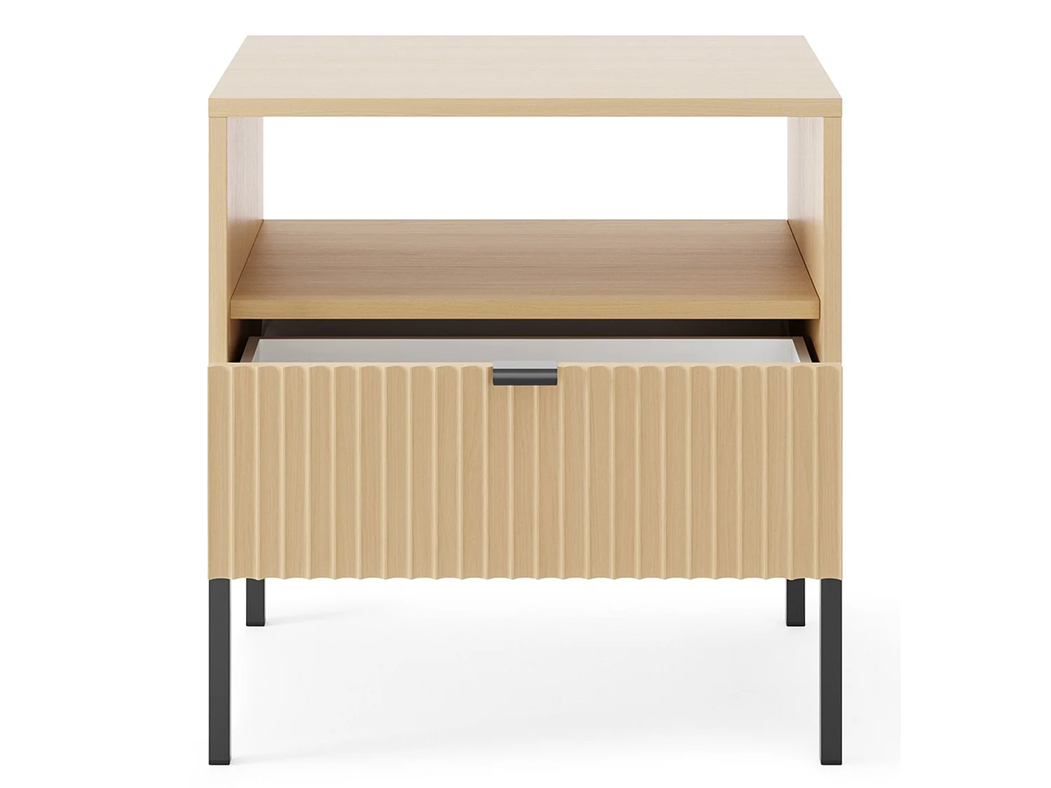 Table de chevet – avec tiroir – aspect chêne – 54 cm – VELLORE