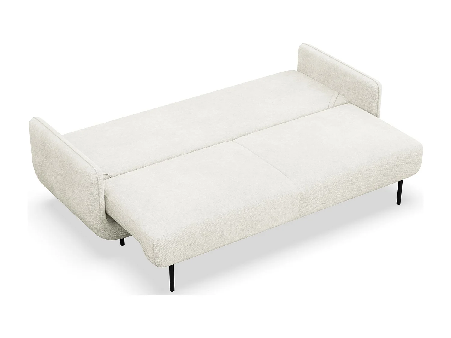 3-Sitzer Schlafsofa – Strukturstoff – Creme – OVALS