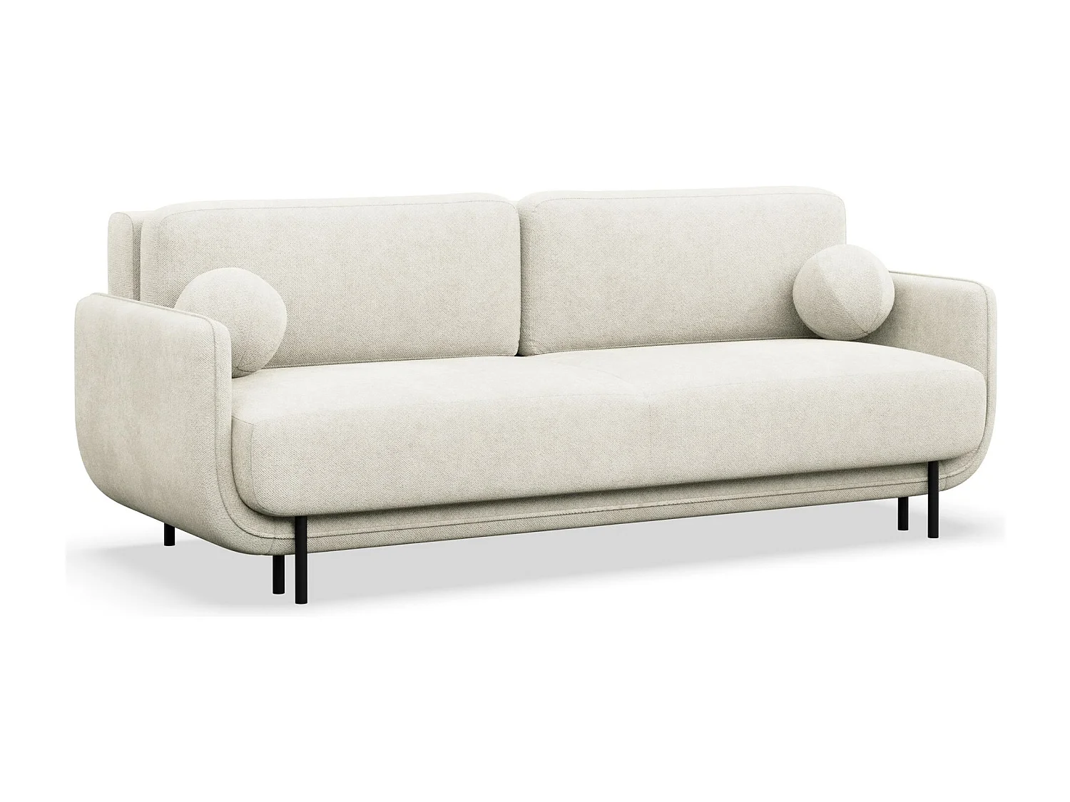 3-Sitzer Schlafsofa – Strukturstoff – Creme – OVALS