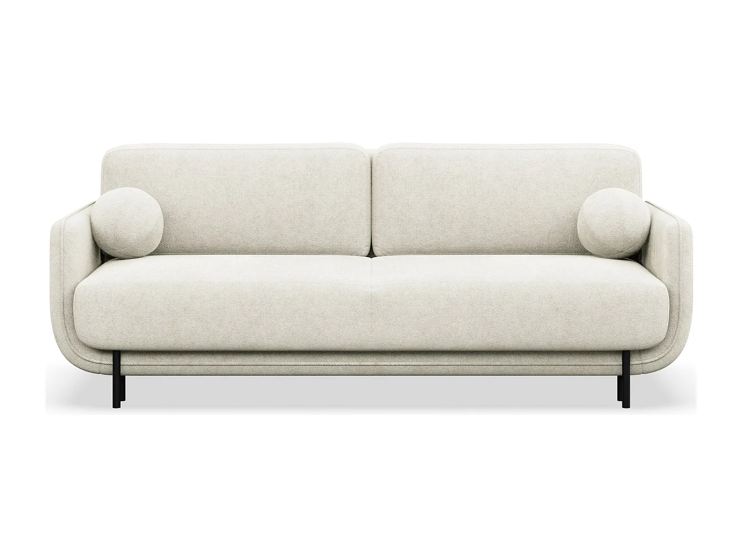 3-Sitzer Schlafsofa – Strukturstoff – Creme – OVALS