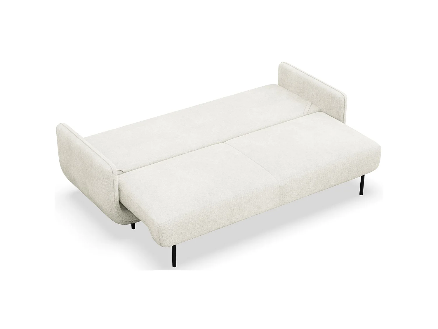 Canapé convertible 3 places – tissu texturé – crème – OVALS