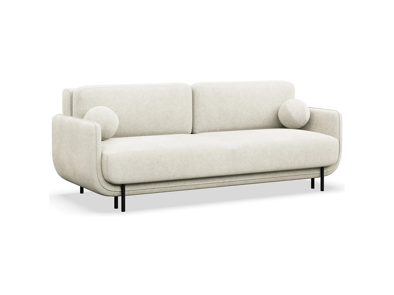 Canapé convertible 3 places – tissu texturé – crème – OVALS
