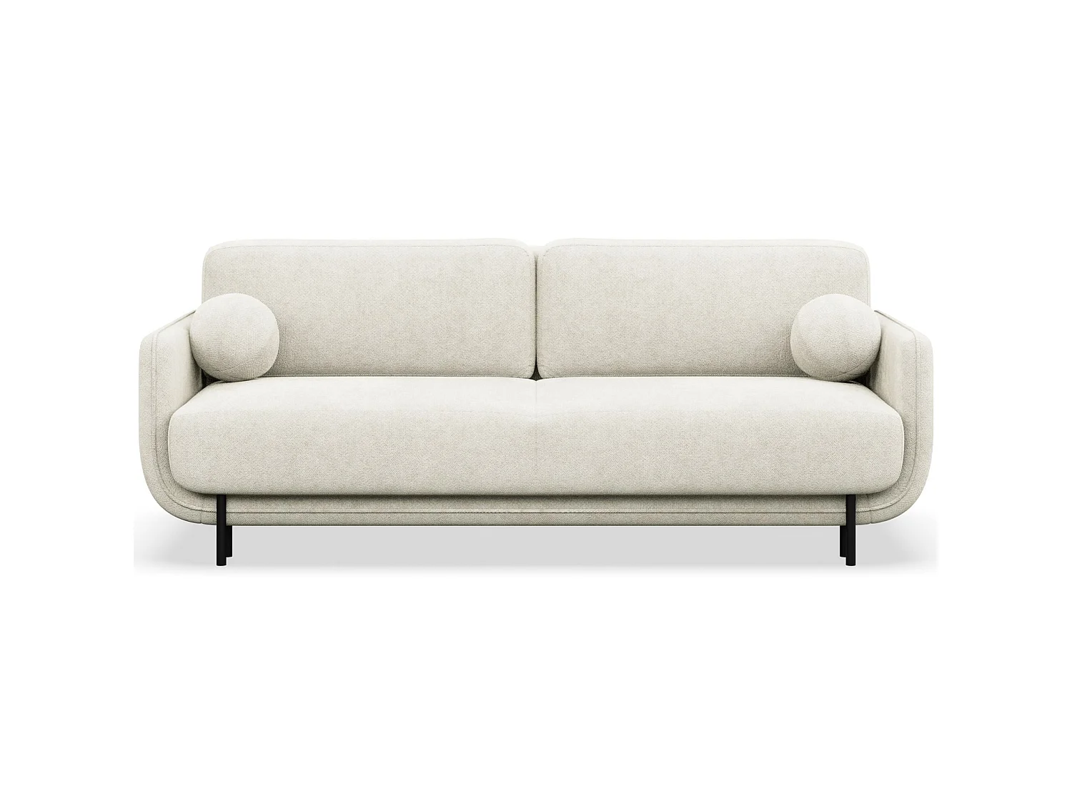 Canapé convertible 3 places – tissu texturé – crème – OVALS