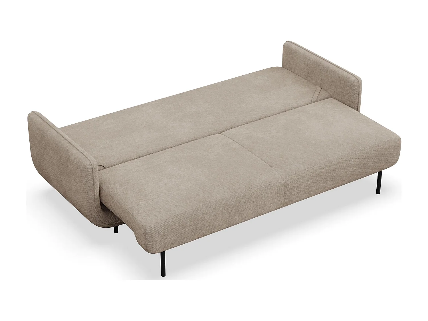 3-Sitzer Schlafsofa – Strukturstoff – Beige – OVALS