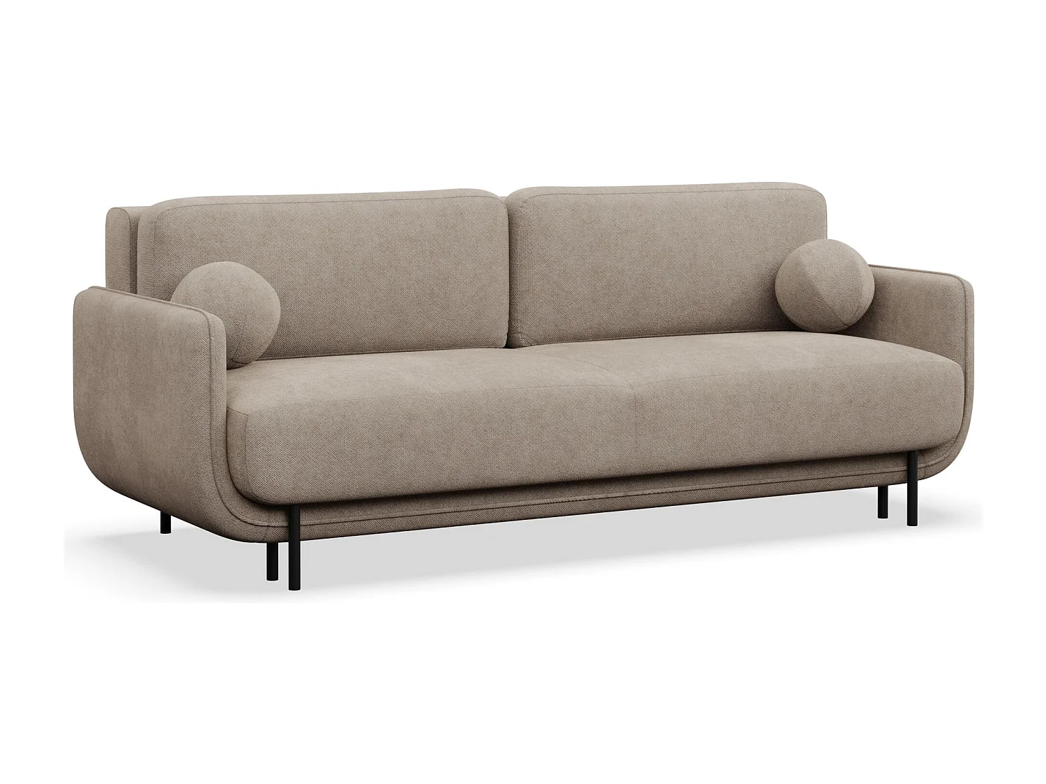 3-Sitzer Schlafsofa – Strukturstoff – Beige – OVALS