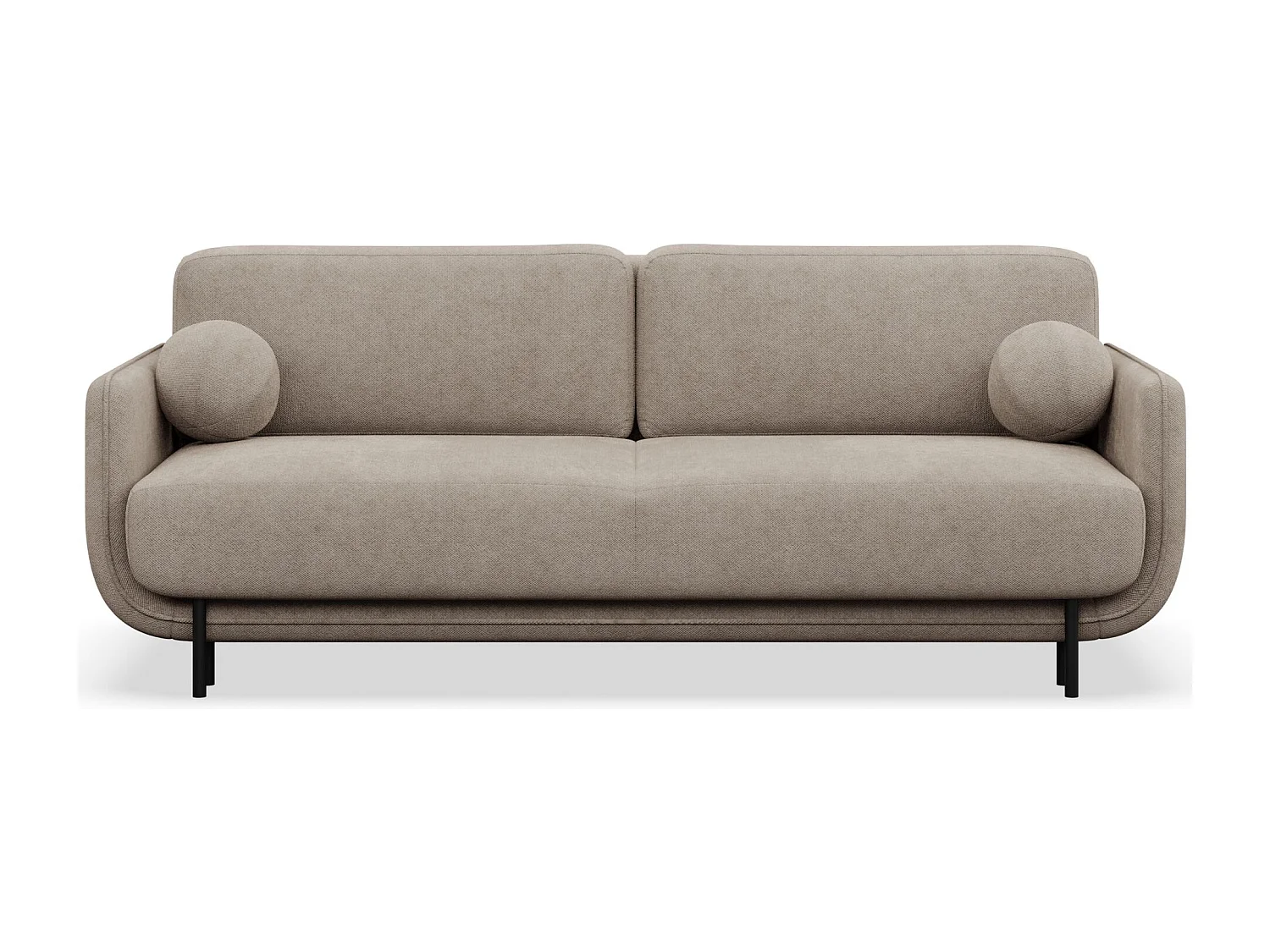 3-Sitzer Schlafsofa – Strukturstoff – Beige – OVALS