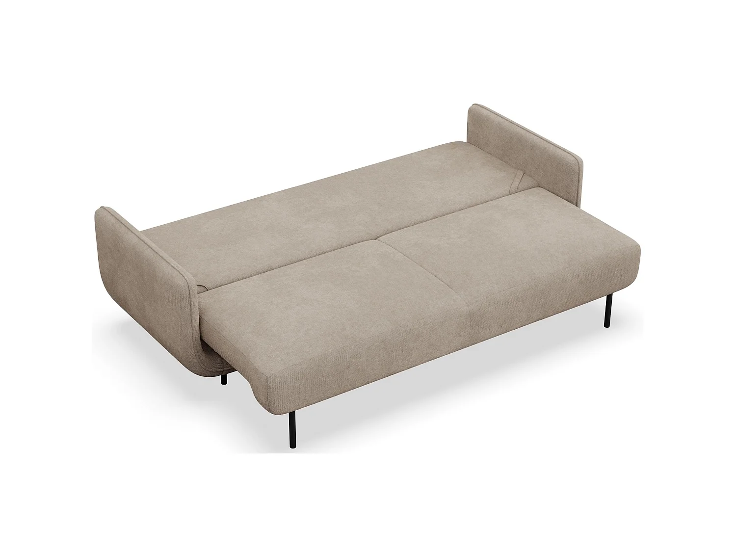 Canapé convertible 3 places – tissu texturé – beige – OVALS