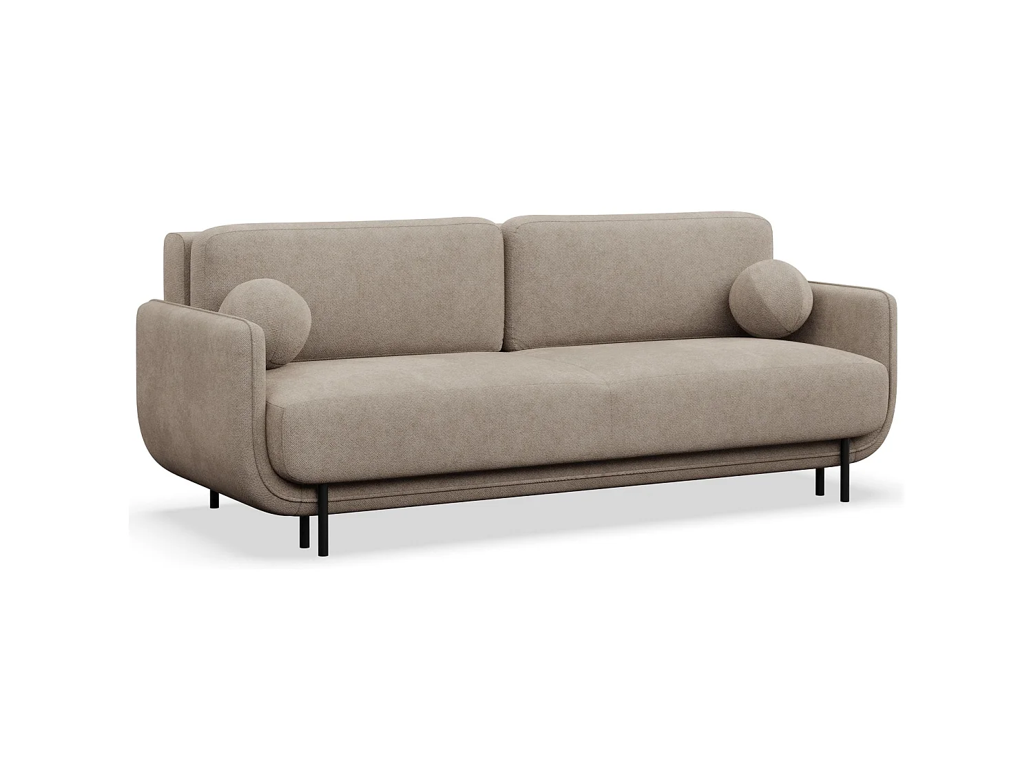 Canapé convertible 3 places – tissu texturé – beige – OVALS
