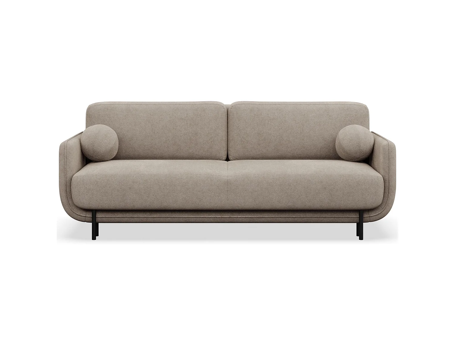 Canapé convertible 3 places – tissu texturé – beige – OVALS