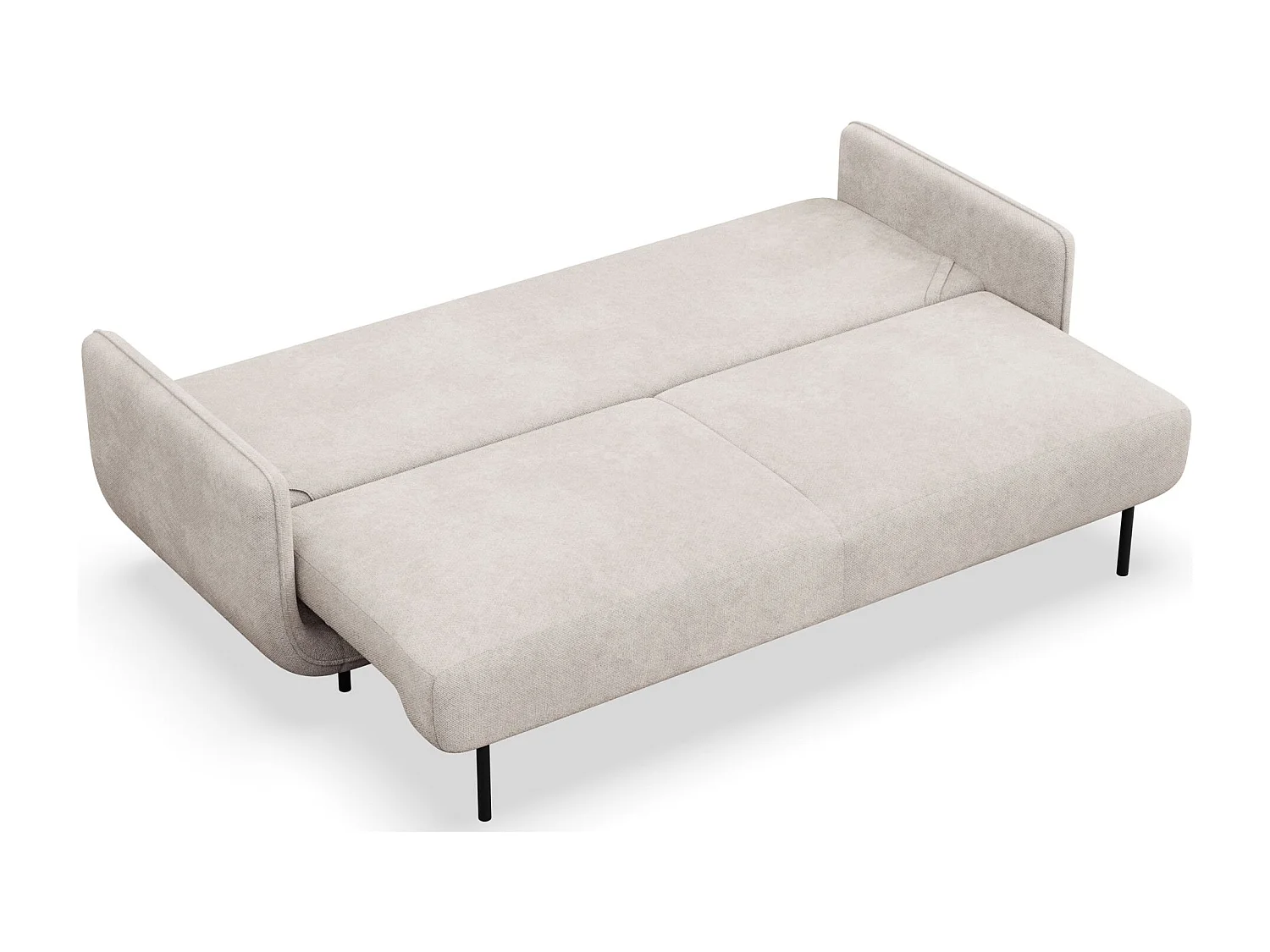 3-Sitzer Schlafsofa – Strukturstoff – Hellbeige – OVALS