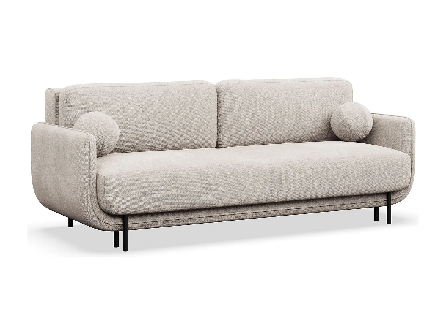 3-Sitzer Schlafsofa – Strukturstoff – Hellbeige – OVALS