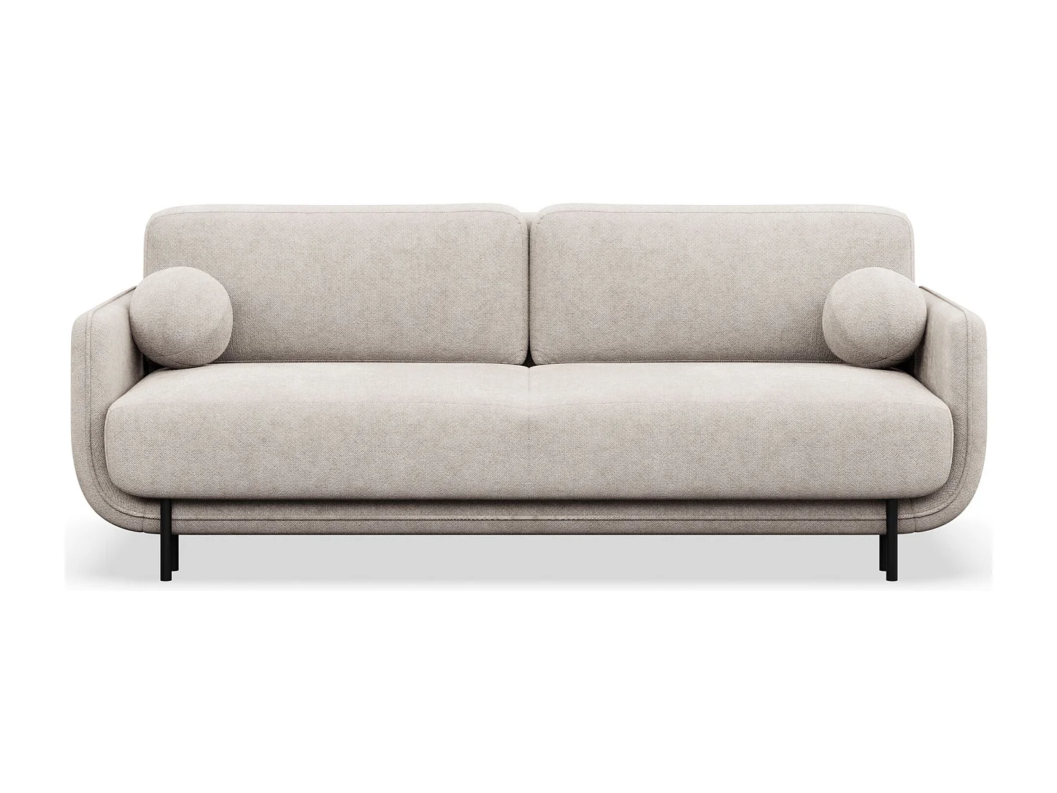 3-Sitzer Schlafsofa – Strukturstoff – Hellbeige – OVALS