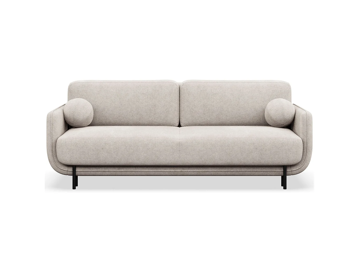 Canapé convertible 3 places – tissu texturé – beige clair – OVALS