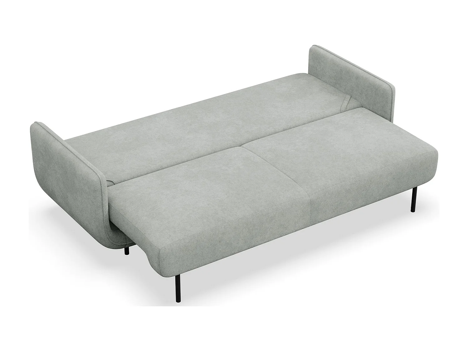 3-Sitzer Schlafsofa – Strukturstoff – Hellgrau – OVALS