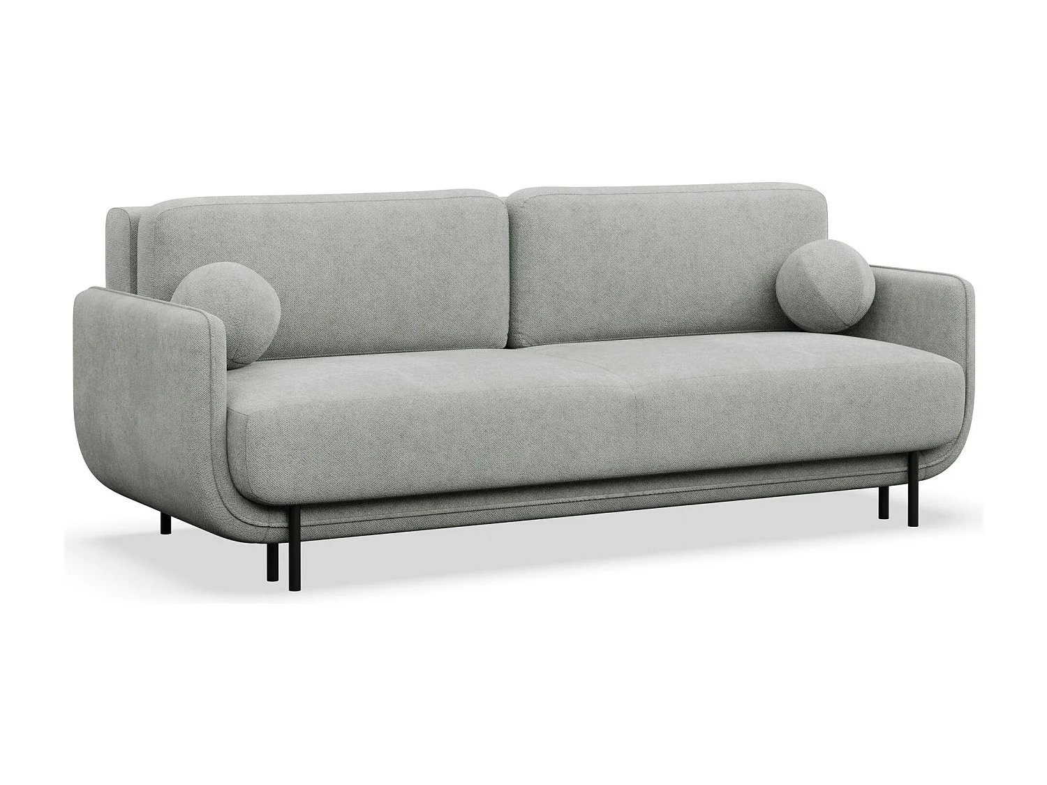 3-Sitzer Schlafsofa – Strukturstoff – Hellgrau – OVALS