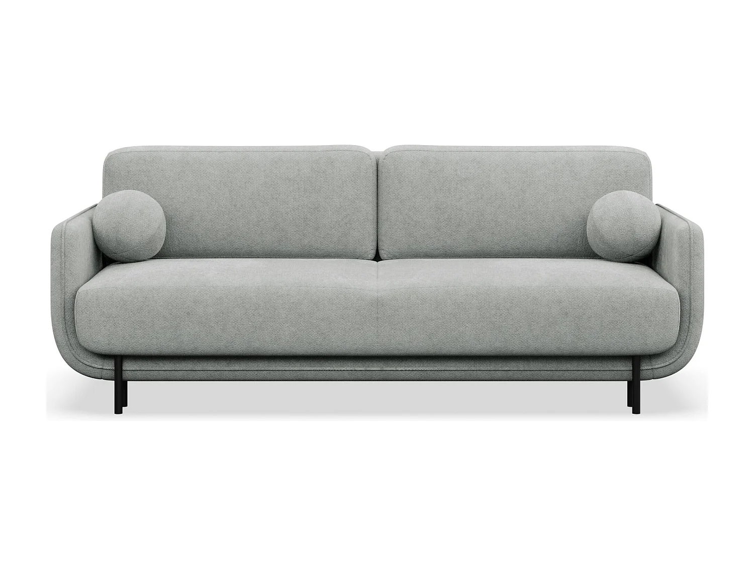 3-Sitzer Schlafsofa – Strukturstoff – Hellgrau – OVALS