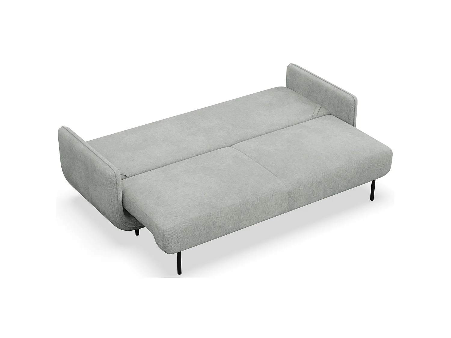 3-Sitzer Schlafsofa – Strukturstoff – Hellgrau – OVALS